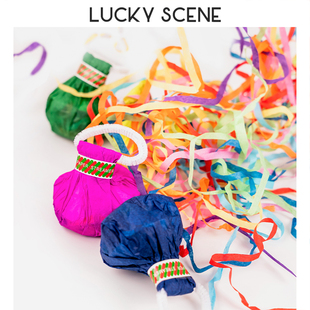 【吉祥道具】手抛彩带生日礼花礼炮派对拉炮枪彩炮宝宝蜘蛛丝