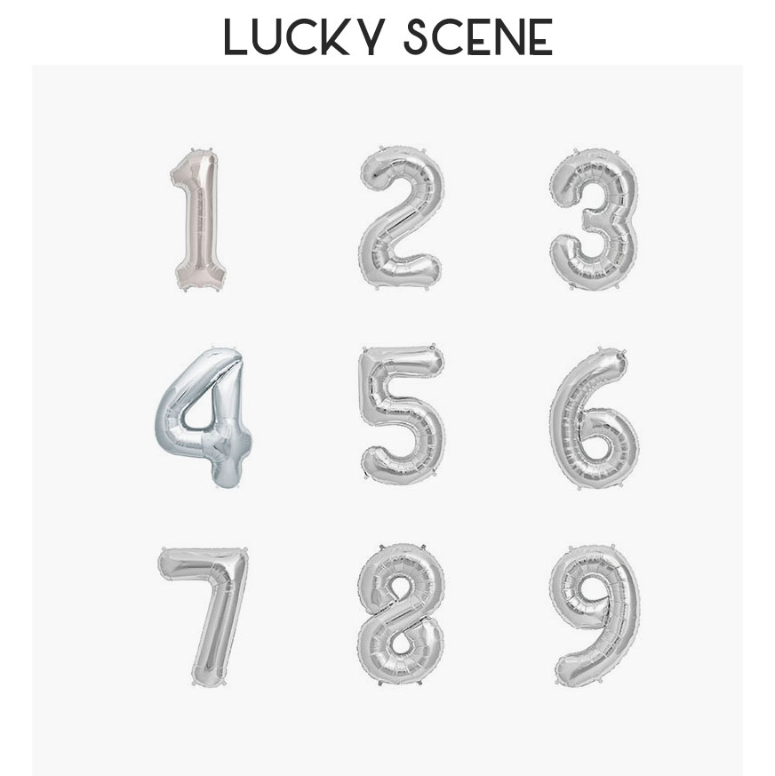 【吉祥道具】银色数字气球铝膜铝箔周岁宝宝生日庆生周岁拍照背景