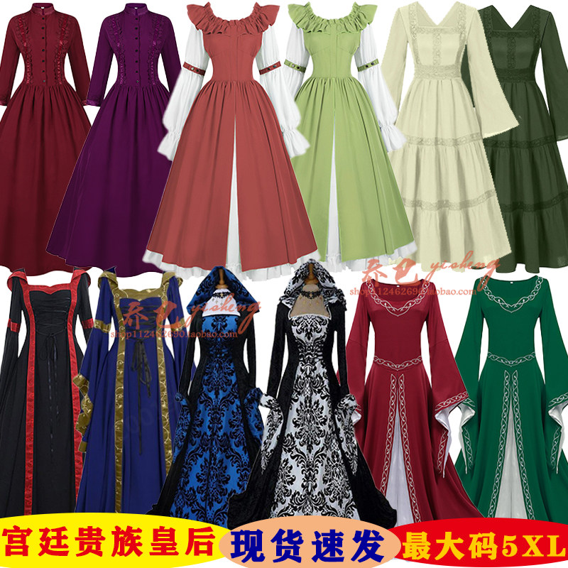 欧洲复古宫廷长裙女王皇后女仆