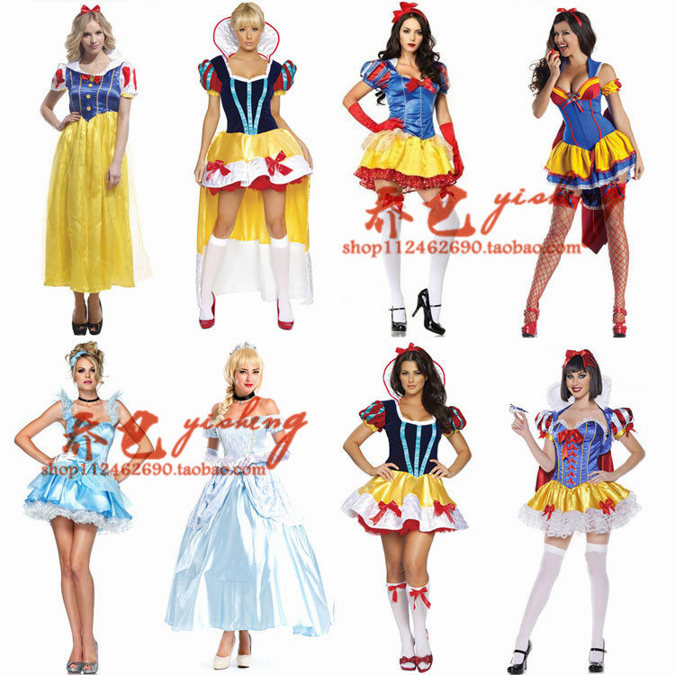 万圣节服装成人白雪公主裙女迪士尼冰雪奇缘灰姑娘童话白雪皇后服