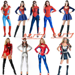 2018新款 蜘蛛侠女cosplay超人英雄角色扮演演出服 万圣节服装 长袖