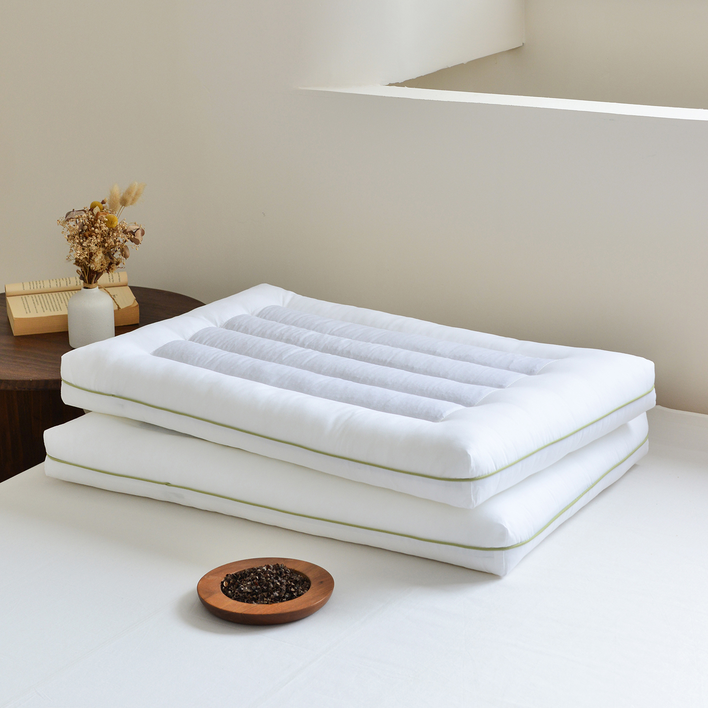 全棉决明子扁平低矮枕芯