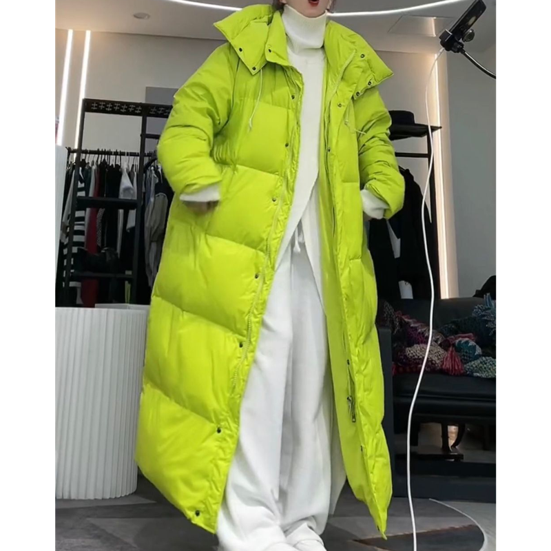 2025冬季超长白鸭绒羽绒服女保暖过膝长款糖果色连帽厚欧货外套,女装/女士精品,羽绒服,淘宝优惠券,粉丝福利购,淘宝优惠卷