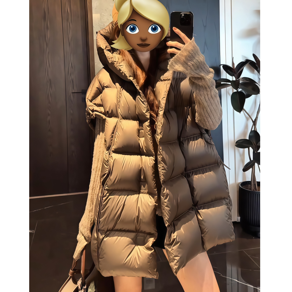 百搭宽松大码连帽短袖羽绒服外套