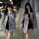 2026亮片小西服秋季 外套女中长款 行走 目光收割机银灰色亮片西装