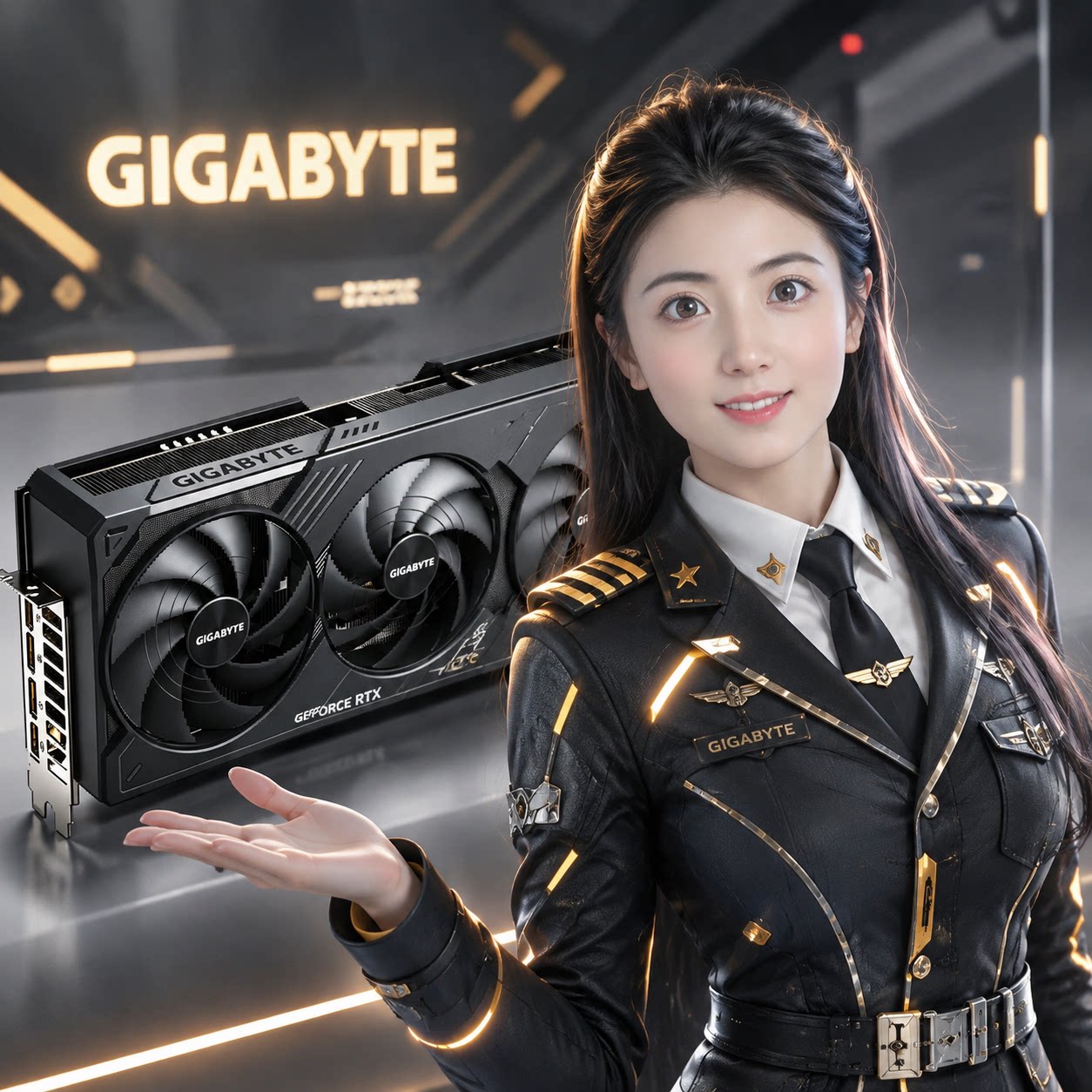 智灵同款 技嘉RTX5080 OC 游戏DLSS4光追4K AI渲染视频剪辑独显图片