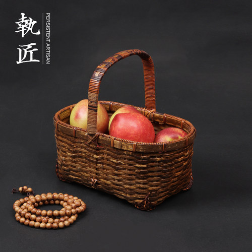 果篮茶点便携出游配件纯手工竹编