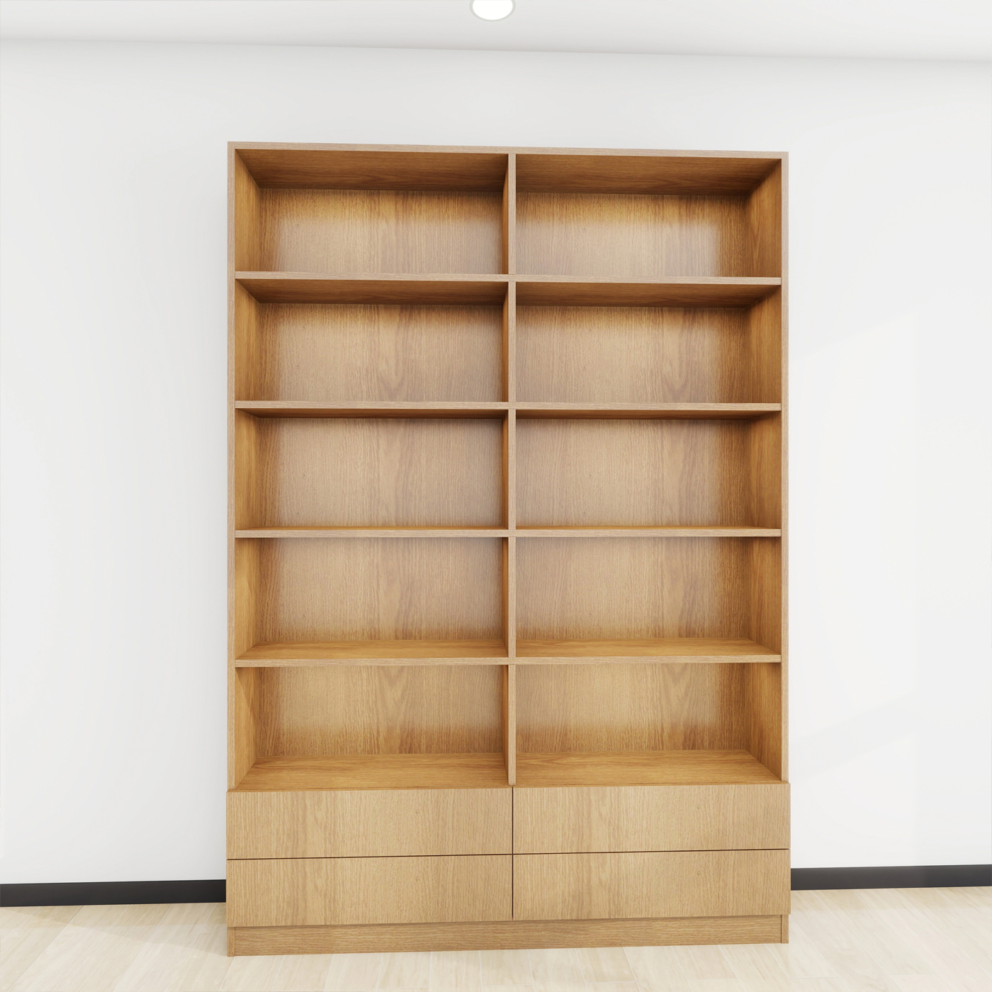 芈耀客厅整面墙定制书柜