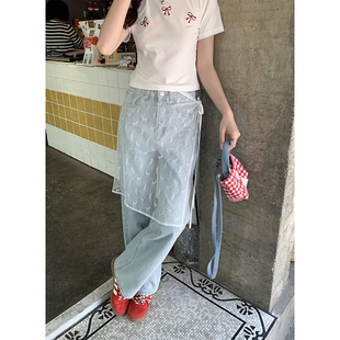cozydays蕾丝叠穿纱裙小众绑带设计时髦辣妹搭配围裙半身裙女