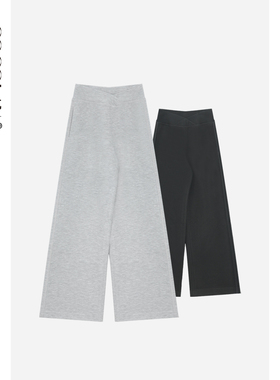 COCOLAN【超模裤】秋季新款绵羊毛桑蚕丝中筒裤女休闲裤CL6K7067