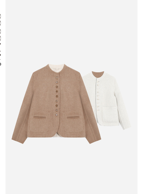 COCOLAN【空山时-驼色】新款苏里绵羊毛双面呢冬季简约休闲外套