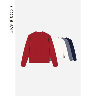 毛衣CL8MY2505 100绵羊毛圆领套头针织修身 COCOLAN 苹果屋