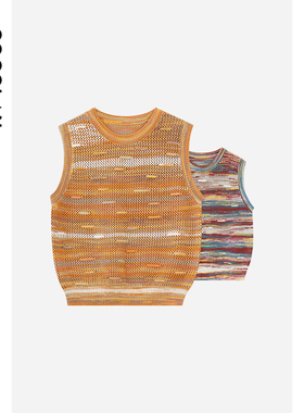 COCOLAN【沙画】100棉春季新款彩色针织背心女CL1BX0680