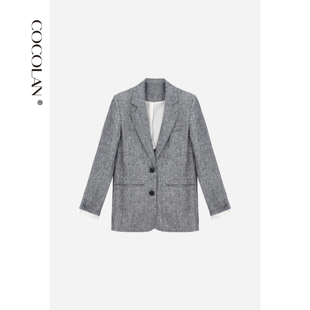 春秋女装新款100亚麻西装