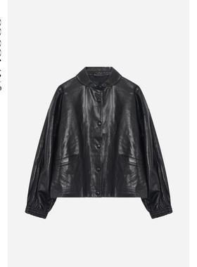 COCOLAN【夜柏林】100绵羊皮皮衣夹克女长袖外套CL6PY2758