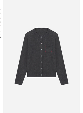 COCOLAN【红锈线-开衫】100绵羊毛秋季新款长袖针织开衫CL6KS7056