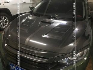 适用本田十代思域碳纤维机盖CIVIC FK7 FK8改装EVO开孔引擎盖头盖