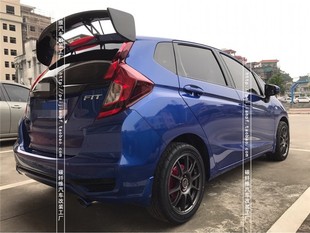 适用于本田飞度碳纤维尾翼JAZZ FIT GK5改装GT大尾翼定风翼扰流板