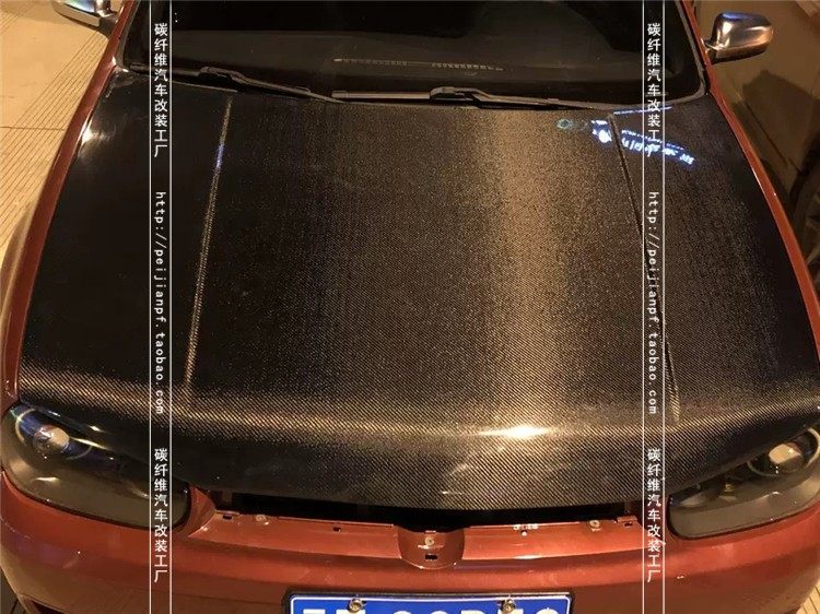 适用于大众高尔夫4代碳纤维机盖GOLF MK4改装怒眉引擎盖头盖包围