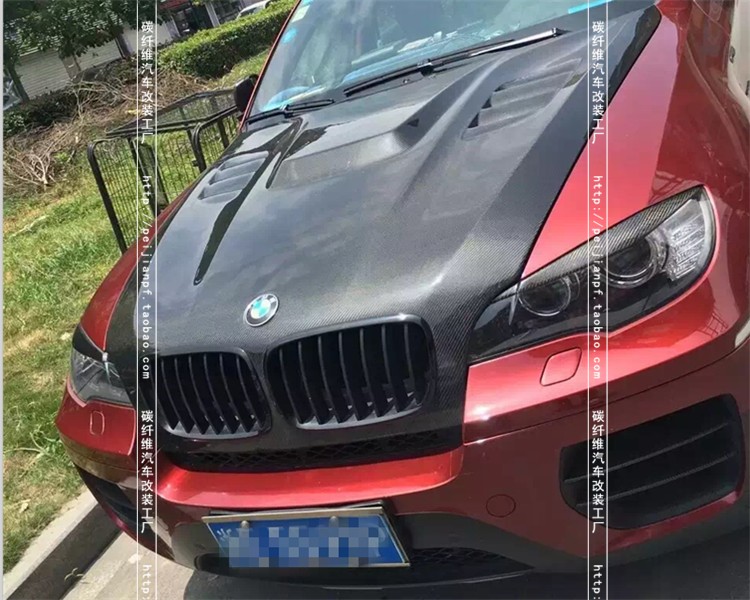 适用于宝马X6碳纤维机盖E71改装开孔引擎盖机头盖前盖大小包围