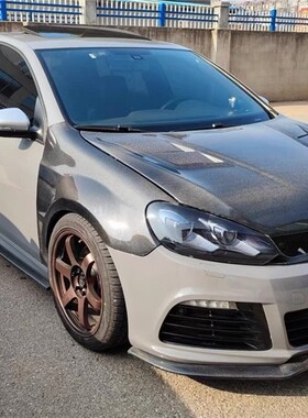 适用大众高尔夫6碳纤维机盖GTI R20 MK6改装Aspec开孔引擎盖头盖