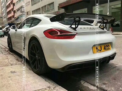 保时捷Cayman卡曼981 987 718改装GT4碳纤维尾翼定风翼扰流板包围