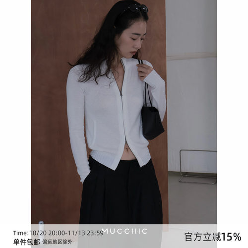 【8/29 20:00】MUCCHIC/ 纸片人双开拉链针织衫