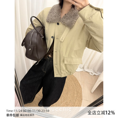 【10/31 20:00】MUCCHIC/巴恩风羊羔毛领白鹅绒派克羽绒服