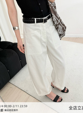 【4/15 20:00】MUCCHIC/贴袋设计感亚麻休闲镰刀裤