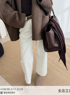 【10/16 20:00】MUCCHIC/秋冬百搭裤王宽松直筒九分牛仔裤