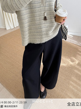 【9/18 20:00】MUCCHIC/百搭立裁九分阔腿弯刀裤气球裤