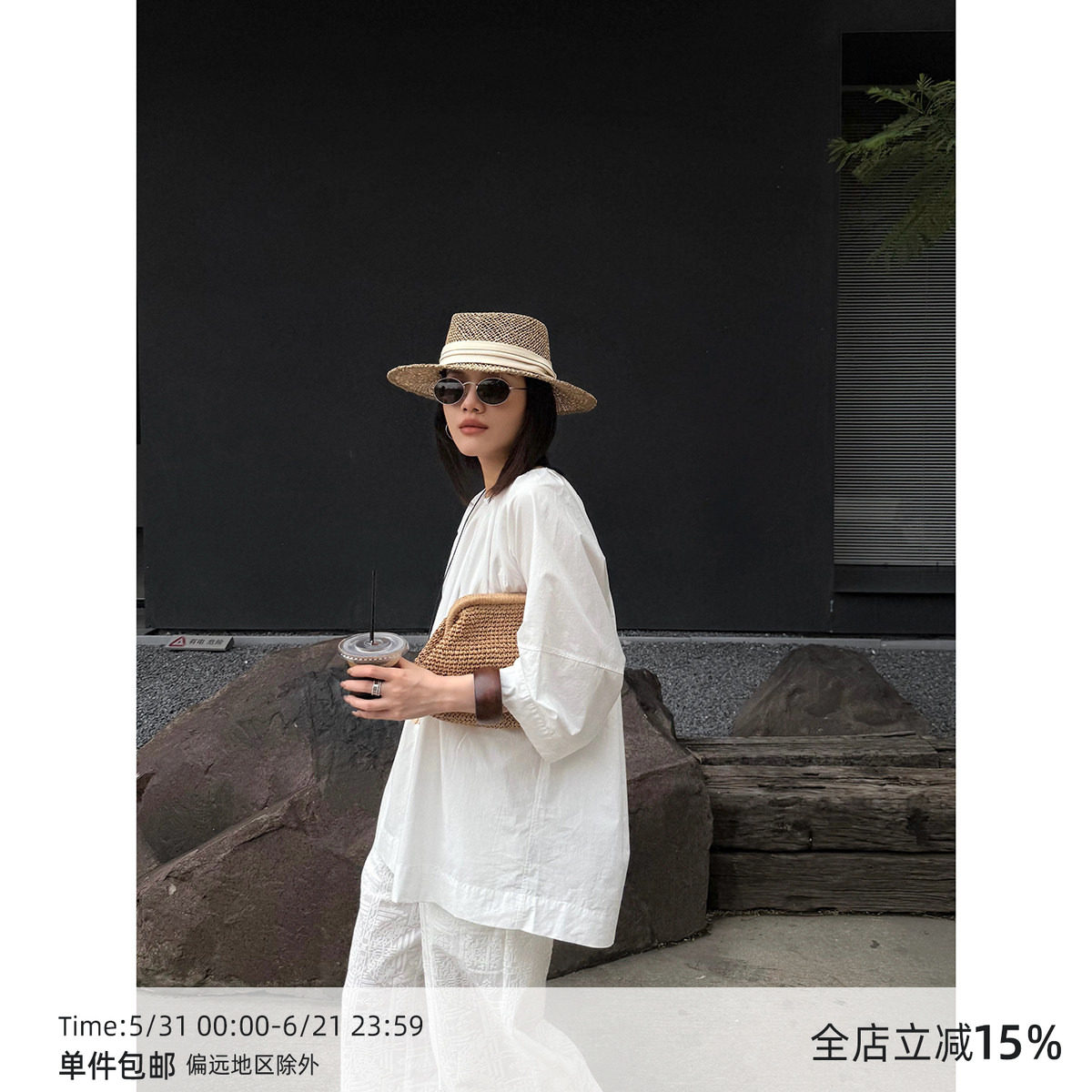 【5/16 20:00】MUCCHIC/法式后露背系带圆领衬衫