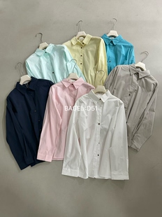 新款 特 BAGEL女装 经典 女D51 韩系单排扣百搭单品纯色休闲衬衫