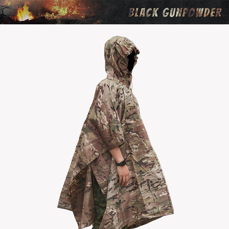 BG迷彩雨披MC蓝色多功能天幕地垫防潮外贸订单