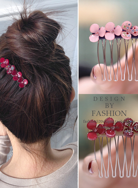 全国25元包邮亚克力发梳插梳盘发发饰头饰发卡发夹韩国反插刘海梳