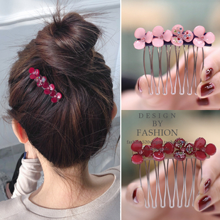 全国25元 亚克力发梳插梳盘发发饰头饰发卡发夹韩国反插刘海梳 包邮