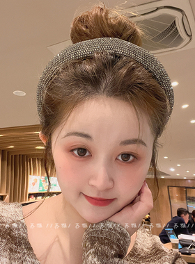 轻奢财阀系~闪钻气质压发发箍女灰钻洗脸女简约发卡高端头箍头饰