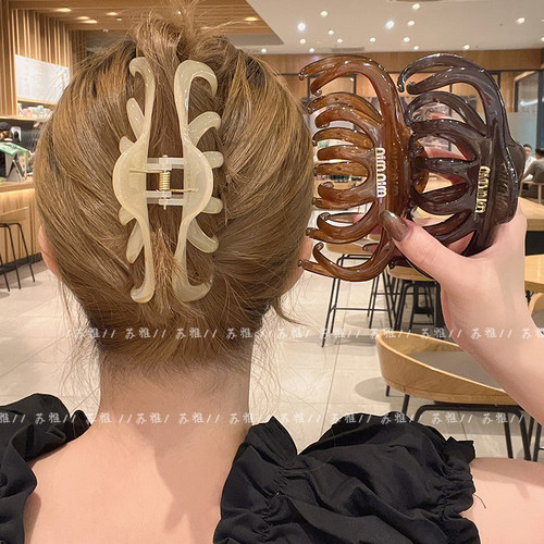 高级气质亚克力发量多盘发鲨鱼夹