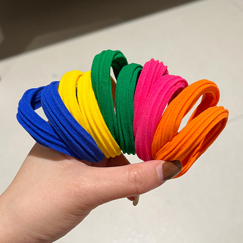 彩色亮色系纯色发绳皮筋女扎头发