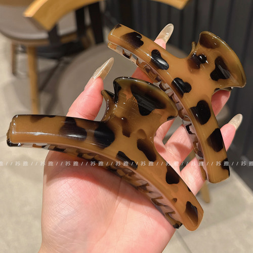 个性独特玳瑁弧形盘发鲨鱼夹抓夹