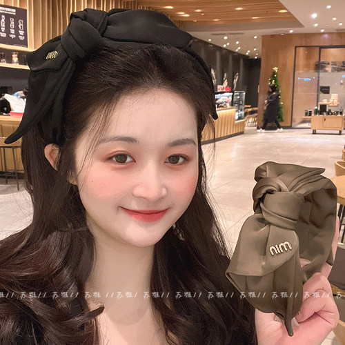 高级感气质蝴蝶结宽边压发头箍