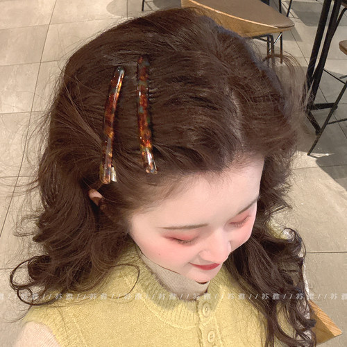 复古气质金标晕染碎发刘海鸭嘴夹