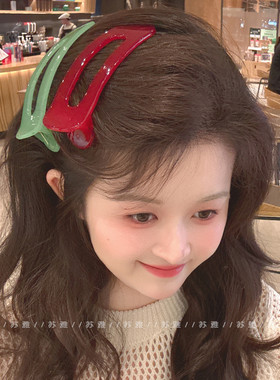 大号发夹女夹子刘海前额侧边发卡后脑勺抓夹一字夹化妆夹鸭嘴夹