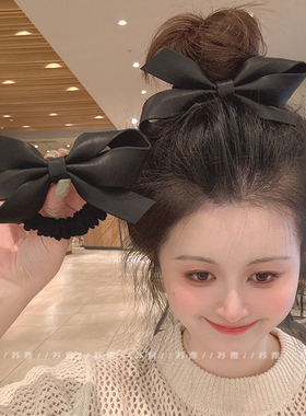 高级感皮质蝴蝶结小肠发圈扎头发发绳头绳2025新款皮筋女耐用头饰