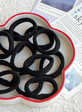 黑色发圈不伤发发绳简约高马尾高弹力耐用头绳女扎头发橡皮筋赠品