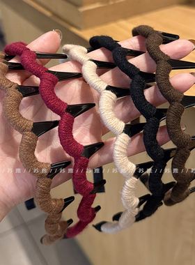 安可拉红色带齿波浪发箍女2025新款高颅顶压发头箍洗脸发卡发窟