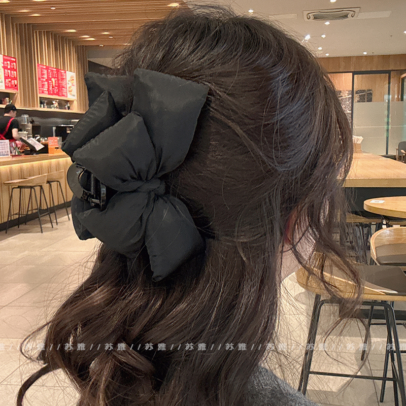 海绵蝴蝶结公主头半扎发盘发抓夹