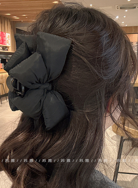 抓夹女海绵蝴蝶结公主头半扎发盘发鲨鱼夹发量多后脑勺发抓发饰