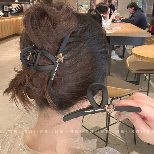 豹纹星星爱心英文磨砂质感鲨鱼夹