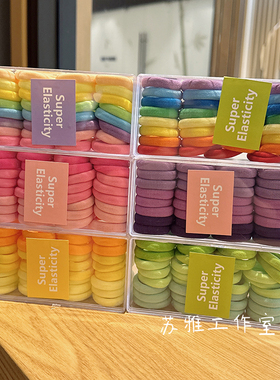 儿童发圈不伤发高马尾发绳彩色渐变高弹力耐用橡皮筋宝宝头绳发饰